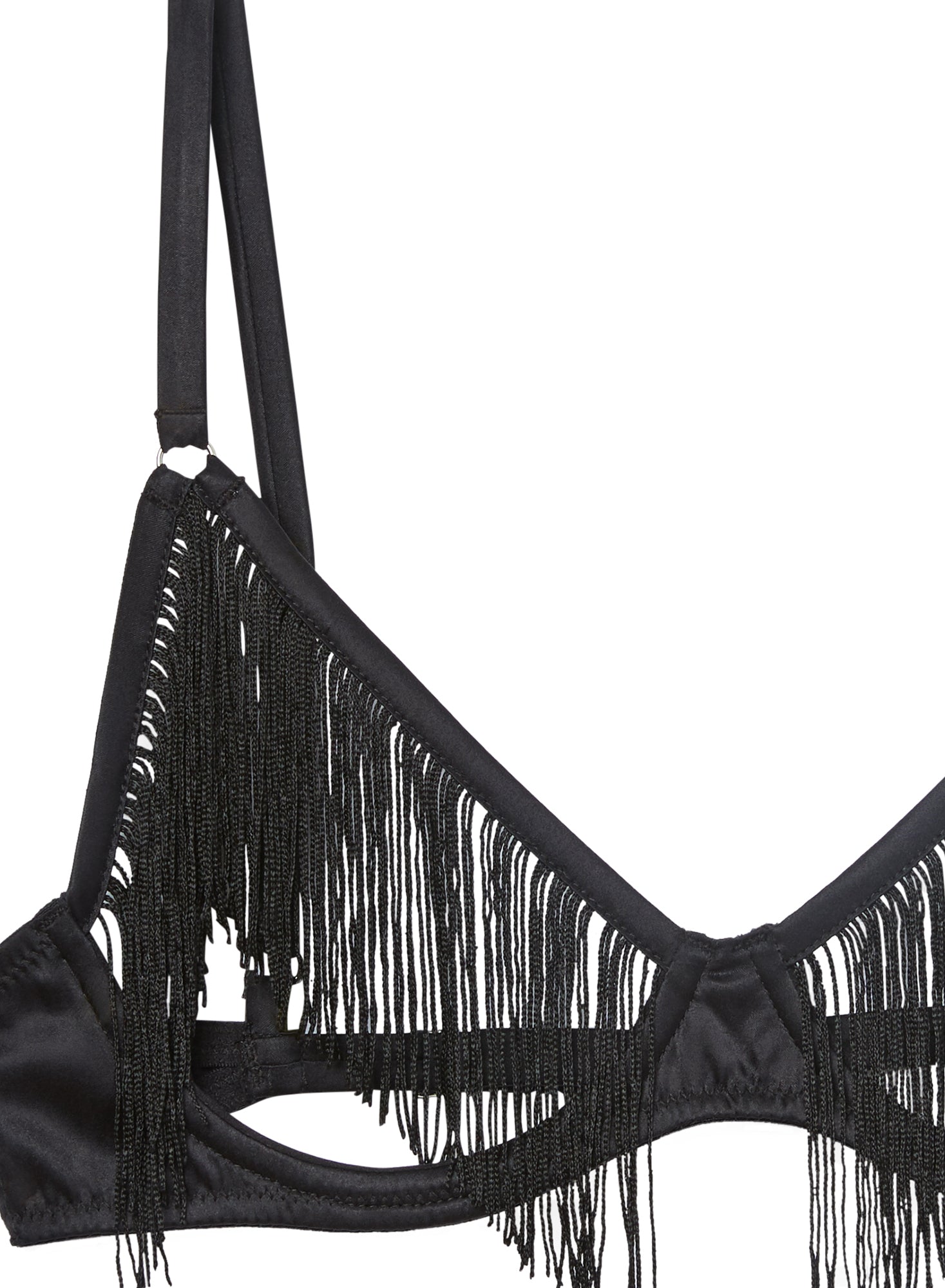 Black Fringe Ouvert Bra | Fleur du Mal