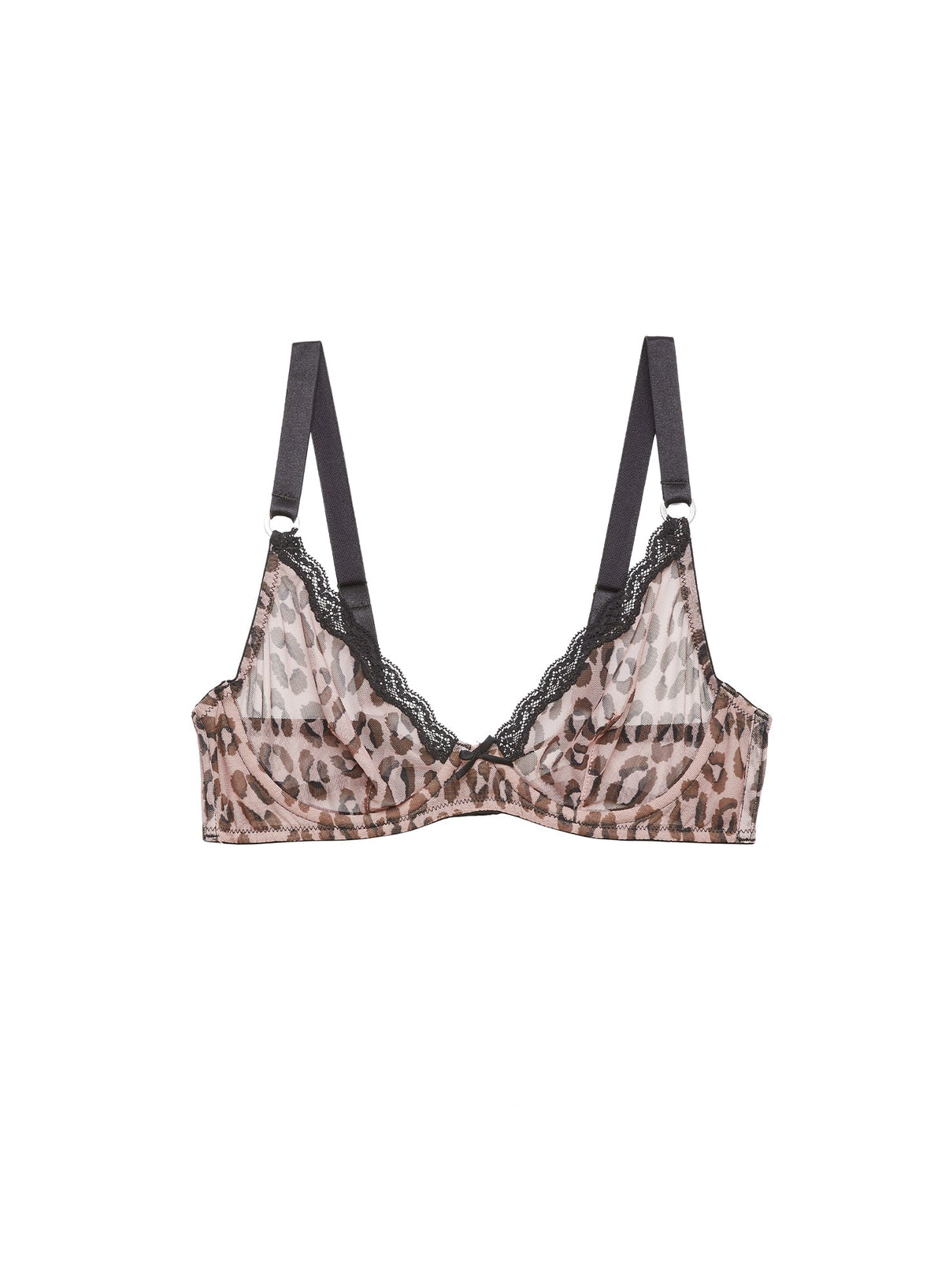 Leopard Print Sheer Tulle Demi Bra | Fleur du Mal