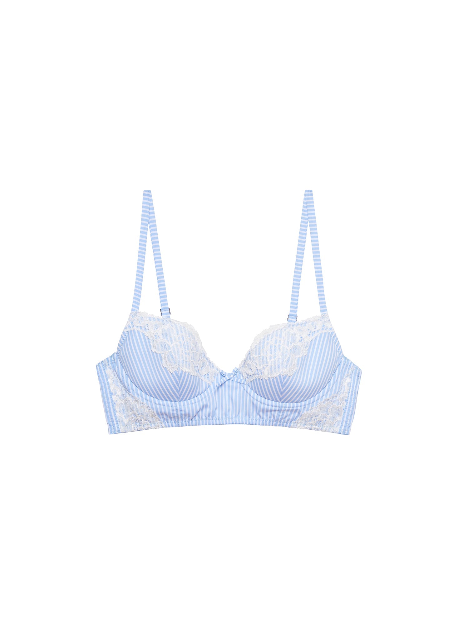 Stripe Sky Poplin Lace Demi Bra | Fleur du Mal