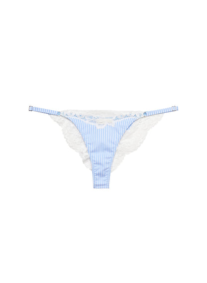 Stripe Sky Poplin Lace Cheeky | Fleur du Mal