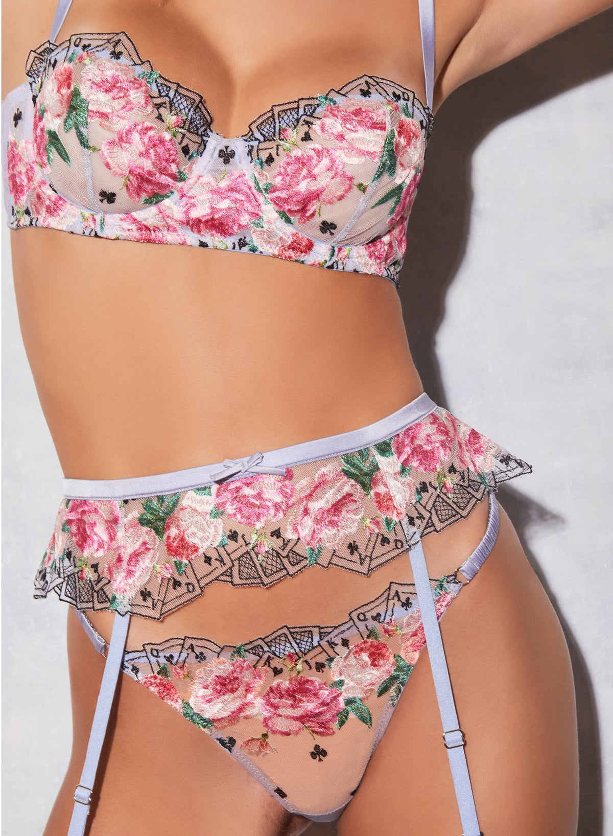 Floral Card Embroidery Balconette Bra | Fleur du Mal