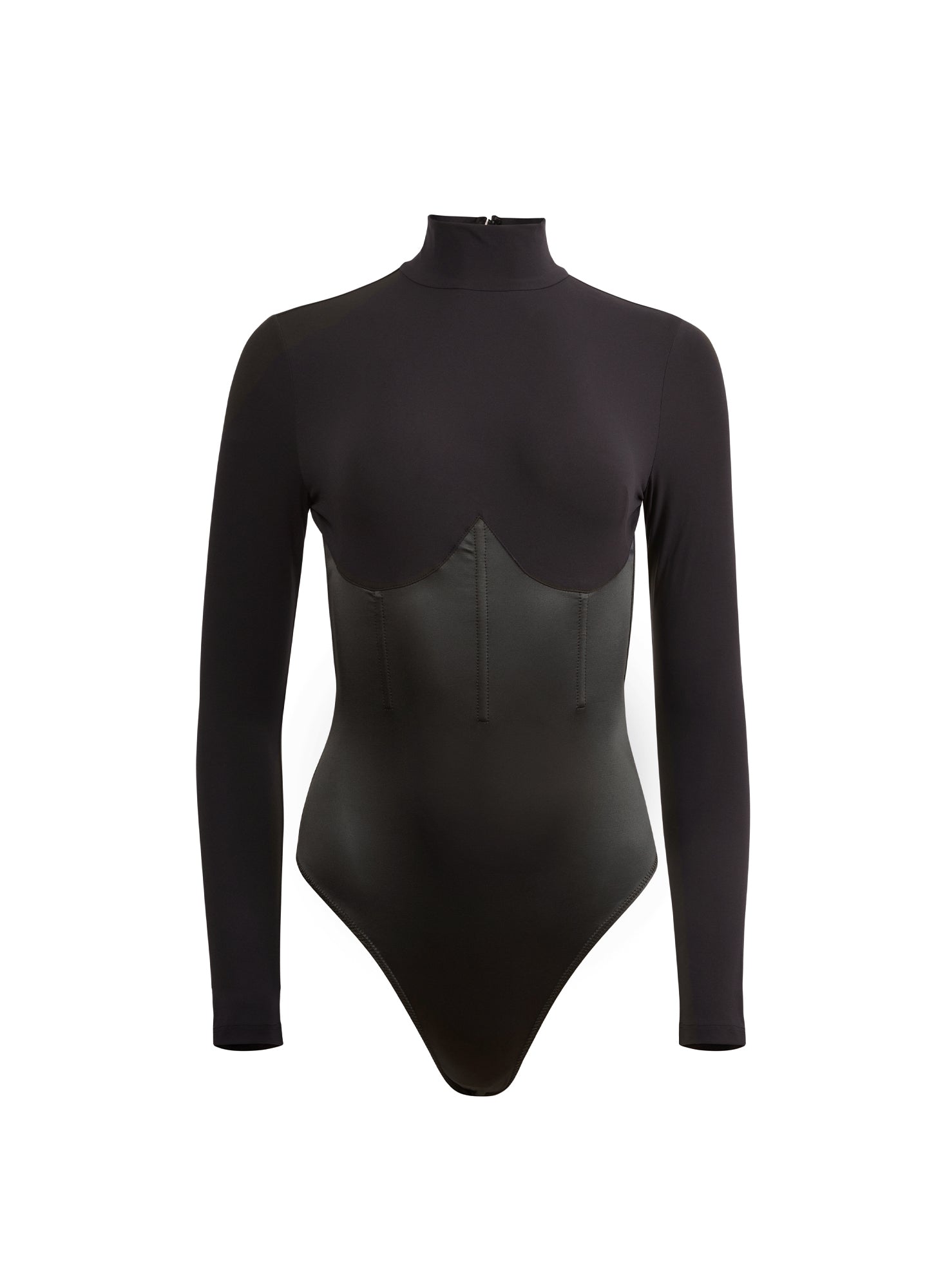 Black Mock Neck Long Sleeve Bodysuit | Fleur du Mal