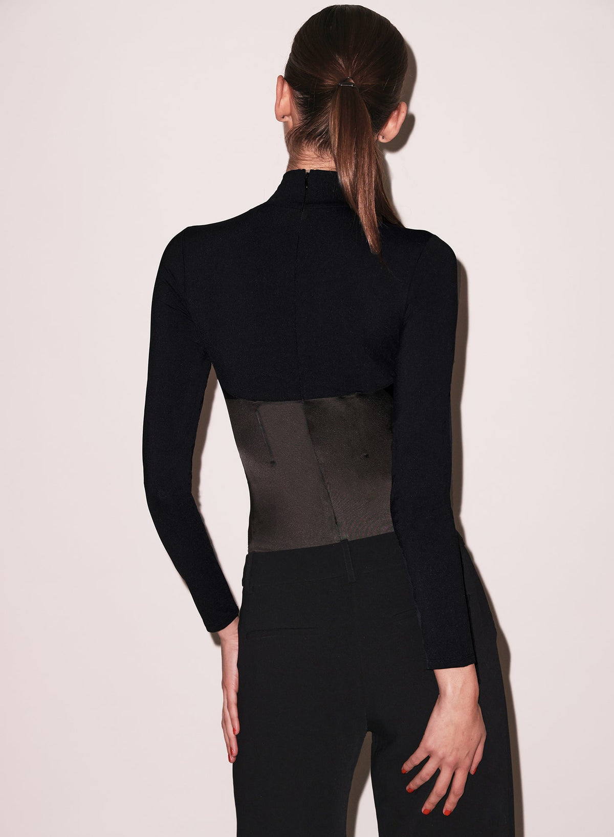 Black Mock Neck Long Sleeve Bodysuit | Fleur du Mal
