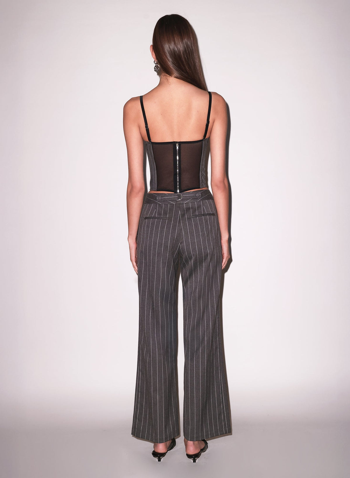 Dark Grey Pinstripe Maxwell Undo Me Pant | Fleur du Mal