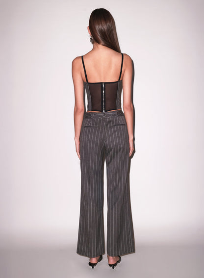 Dark Grey Pinstripe Maxwell Undo Me Pant | Fleur du Mal