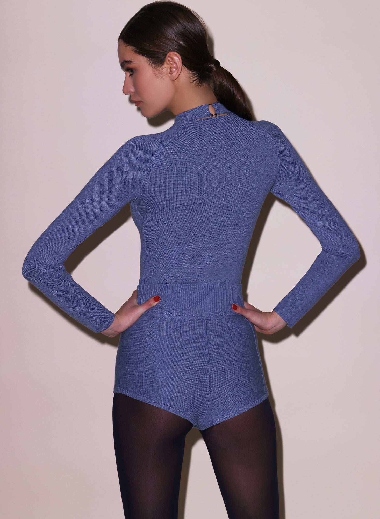 Charcoal Blue Knit Short | Fleur du Mal