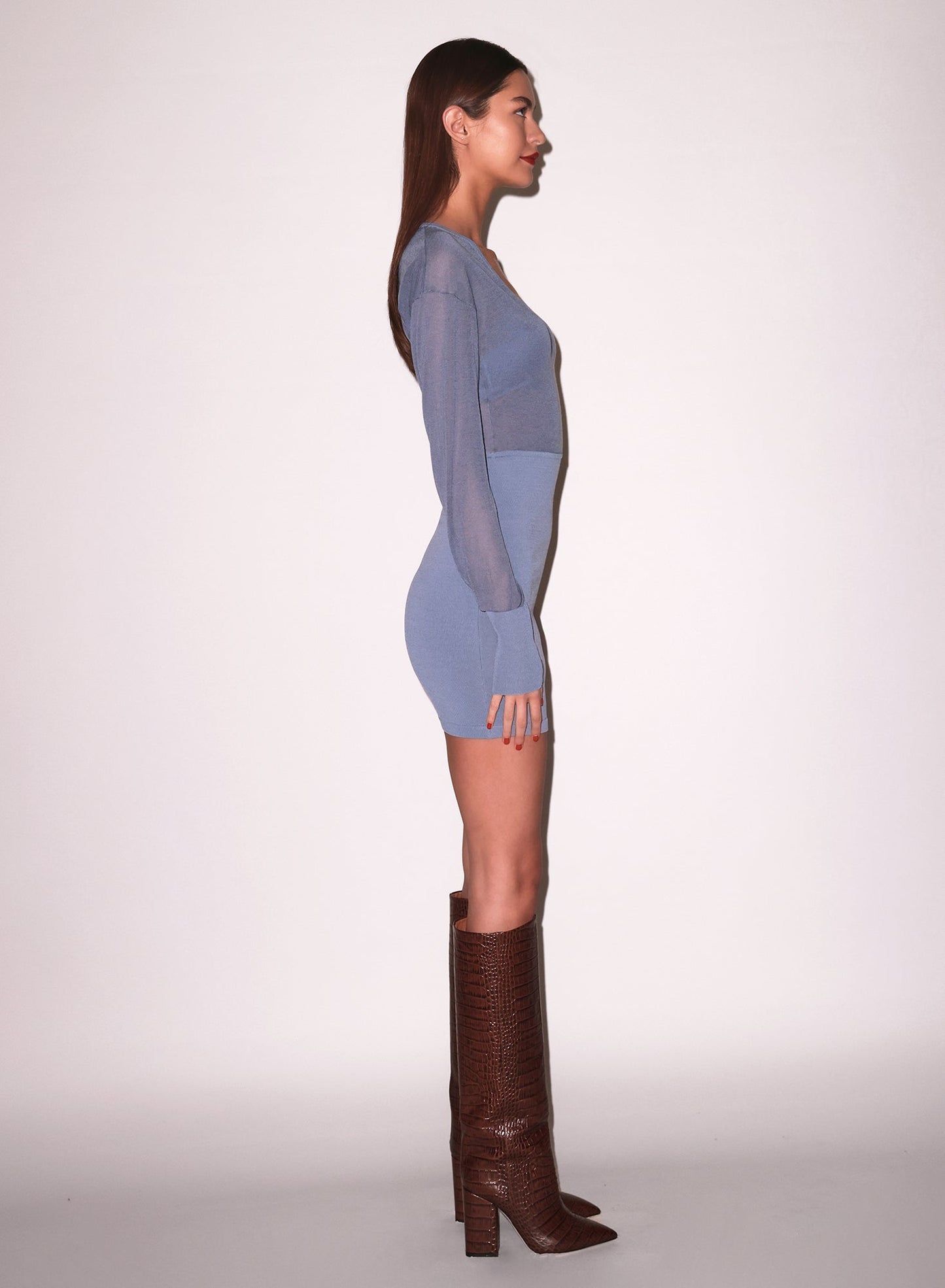 Charcoal Blue Kate Mini Dress | Fleur du Mal