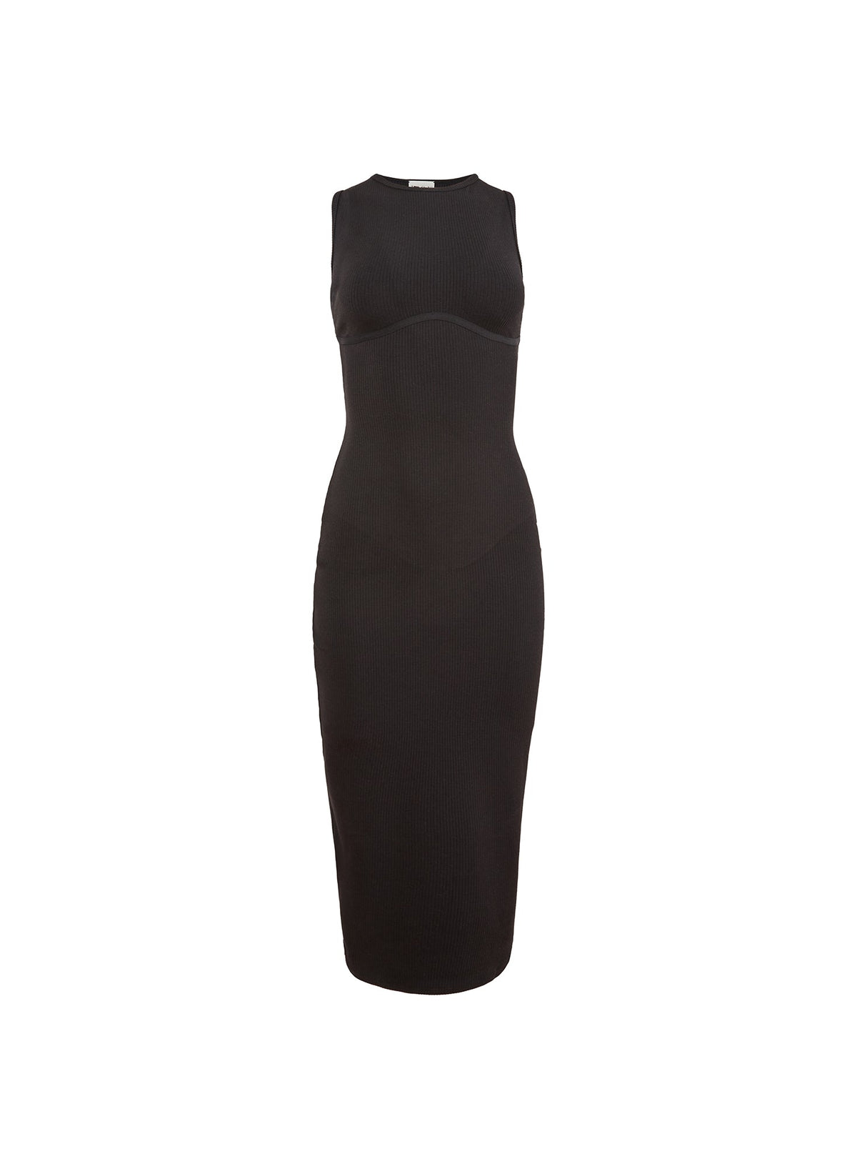Black Hourglass Rib Midi Dress | Fleur du Mal