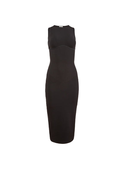 Black Hourglass Rib Midi Dress | Fleur du Mal