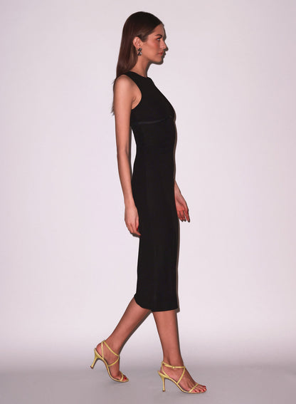 Black Hourglass Rib Midi Dress | Fleur du Mal